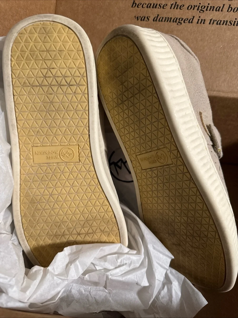White Mountain Ivory Tan Mary Jane Sneakers Shoes 7.5 W37202 Worn Once